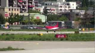 preview picture of video 'Aircraft Spotting at Sion Airport 2012'