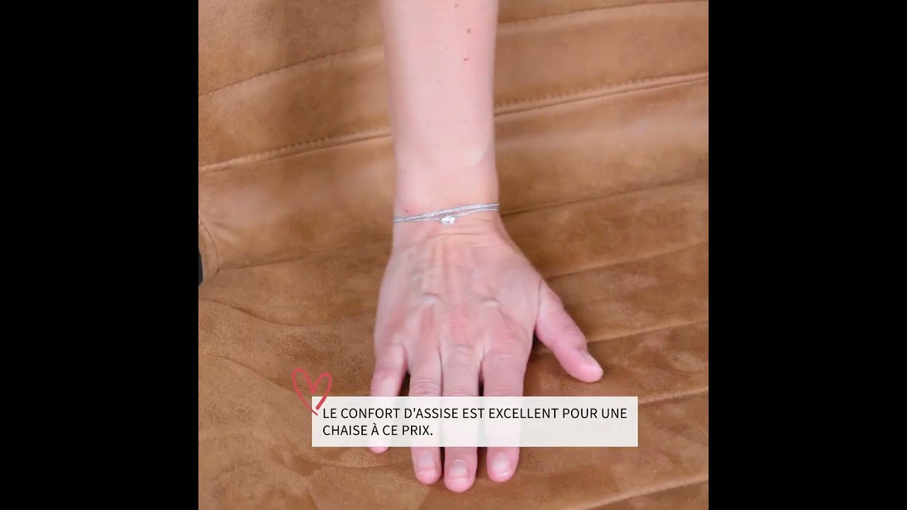 Chaise de salle à manger industrielle Morris cognac