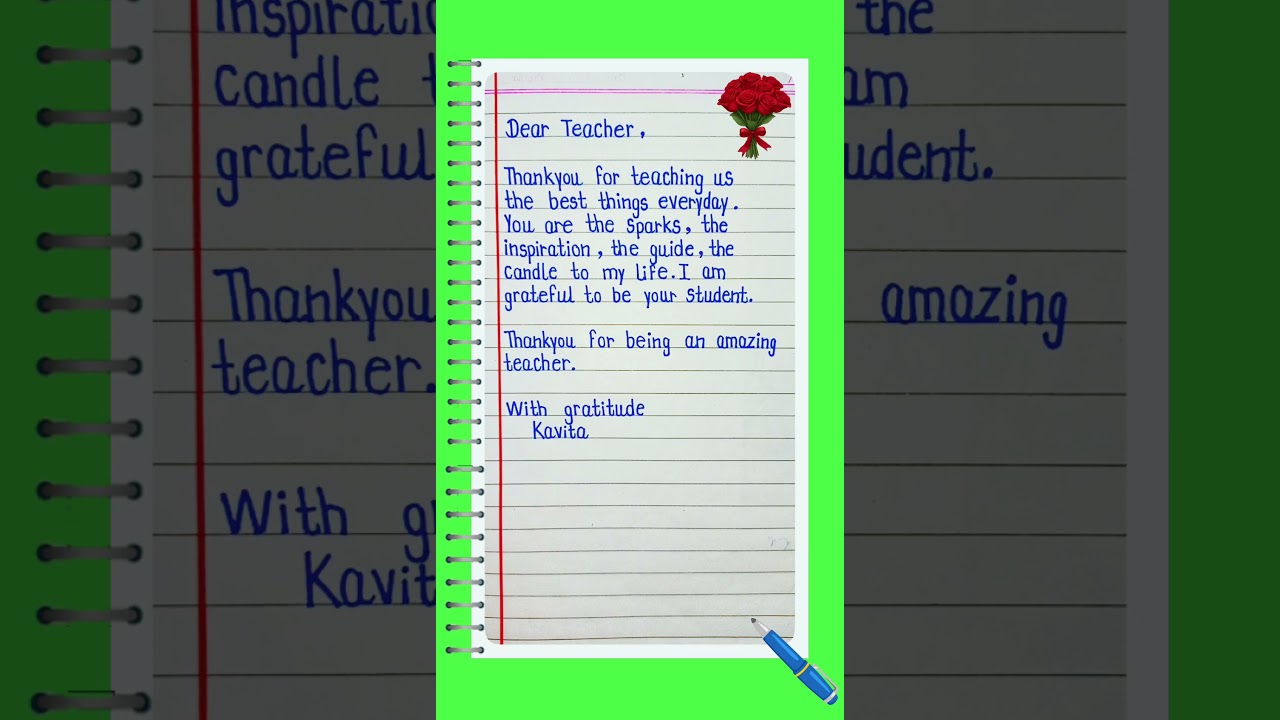 Teachers Day Card  Writing/Teacher Day 2025/Teachers Day Letter In English/Thank you Teacher
