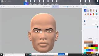 Tutorial Coloring Realistic Face Sculpture in Paint 3D Part 1