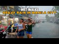 SUPER HEAVY RAIN HITS MANILA CITY Afternoon Walk In Tondo Manila 4k