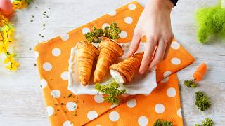 3 Adorable Snacks For A Hoppy Easter: Deviled Egg Easter Baskets, Bunny Avocados & Carrot Croissants