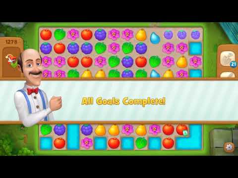 Gardenscapes Level 1278 With No Boosters - Bonus Scene With Austin