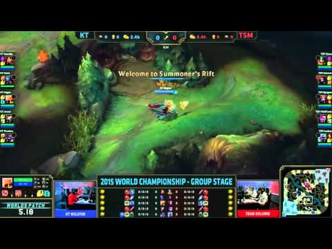 KT Rolster vs TSM (Team Solomid) - Day 2 Game 1 Group D S5 World Championship 2015 - KT vs TSM D2G1