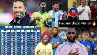 Boom💥 Lucky draw, Haiti is in pot 4, We'll get Brazil or Argentina, Portugal, Spain... get ready