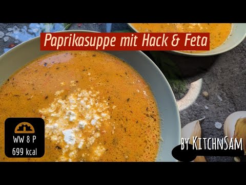 Paprikasuppe mit Hack & Feta | Schnelle Familienküche