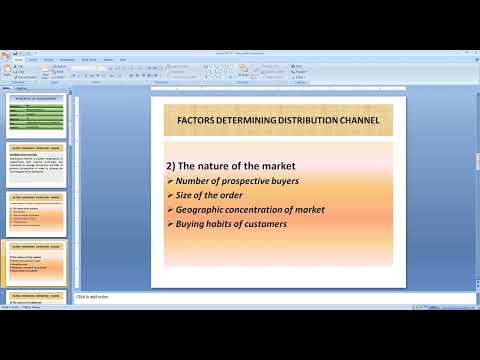 Factors Affecting Distribution Channel