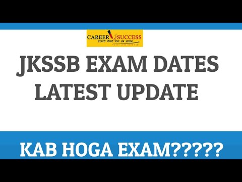 JKSSB EXAM DATES  UPDATE 2020 @Career Success