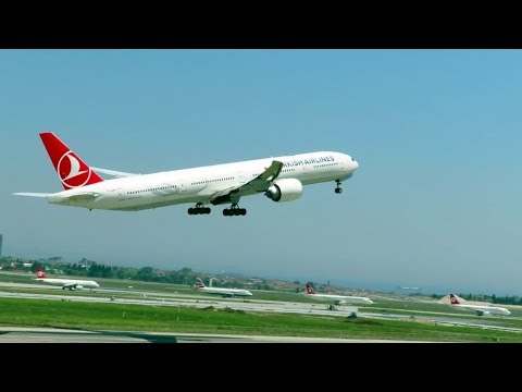 Türk Hava Yolları | Turkish Airlines Boeing 777 kalkış Istanbul Atatürk Havalimanı