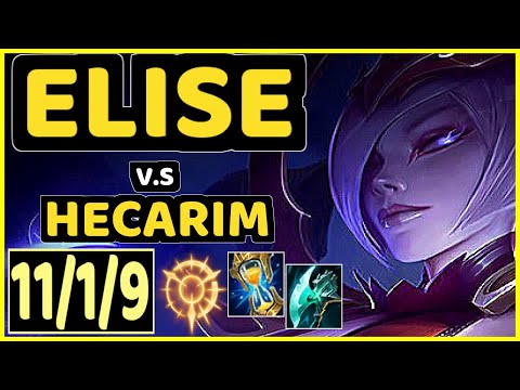 ELISE vs HECARIM - 11/1/9 KDA JUNGLE GAMEPLAY - KR Ranked GRANDMASTER