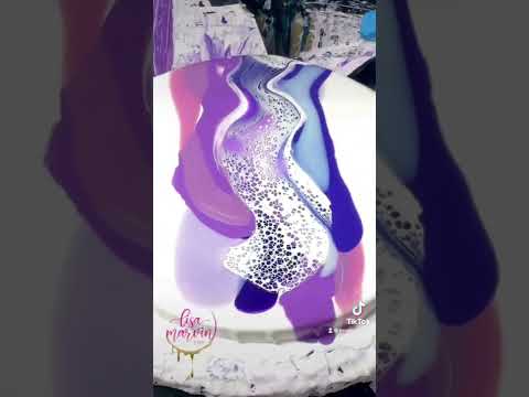🌟Quickie! Swipes On Marbled Purple! Bloom technique/paint pouring