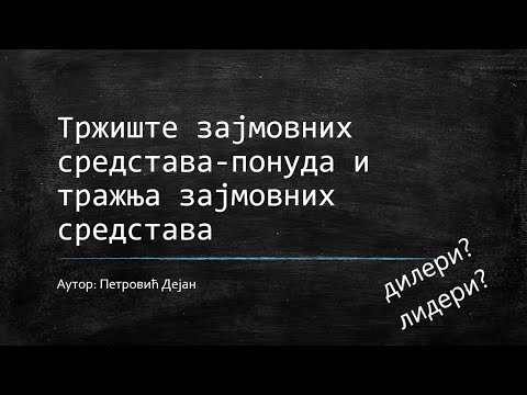 Lekcija 29.  Tržište zajmovnih sredstava