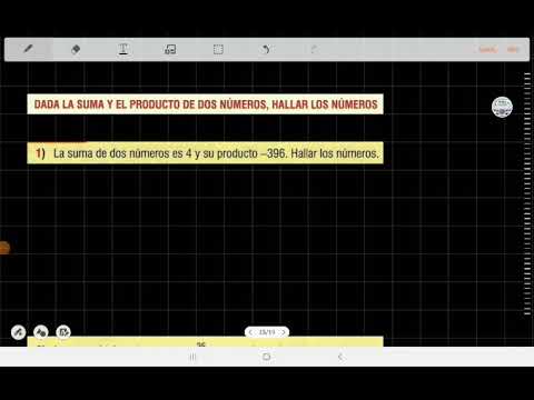 Dados la suma y el producto de dos números hallar los números