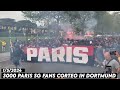 3000 PARIS SG FANS CORTEO IN DORTMUND || Borussia Dortmund vs Paris Saint-Germain 1/5/2024