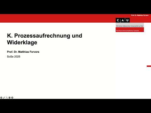 Zivilprozessrecht – Folge 10 (Prozessaufrechnung und Widerklage)
