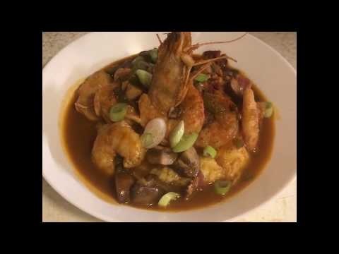 Shrimp and Grits inspired by Sean Brock’s recipe