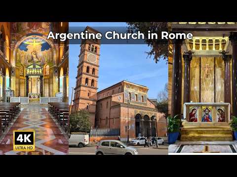 4K-Spaziergang durch Rom – Die Verborgene Argentinische Kirche im Coppedè-Viertel | 2025