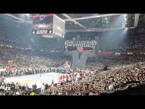 Partizan - Olimpijakos: Koreografija pre početka utakmice