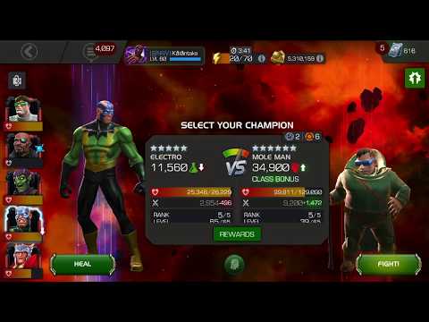 5/65 Electro has such fun interaction with the MoLeMan Node ! - marvel contest of champions!