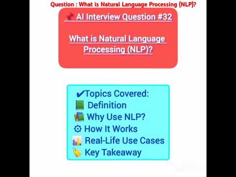 What is Natural Language Processing (NLP)? | AI Interview Question