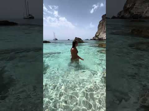 The BEST BEACH in GREECE! 😍 Discover Erimitis Beach in PAXOS Island! #paxos #greece