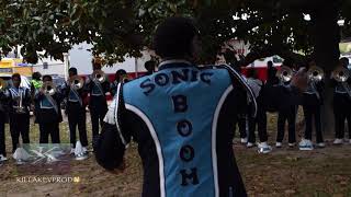 "Funky Horn" warming up before the 2017 Boombox Classic