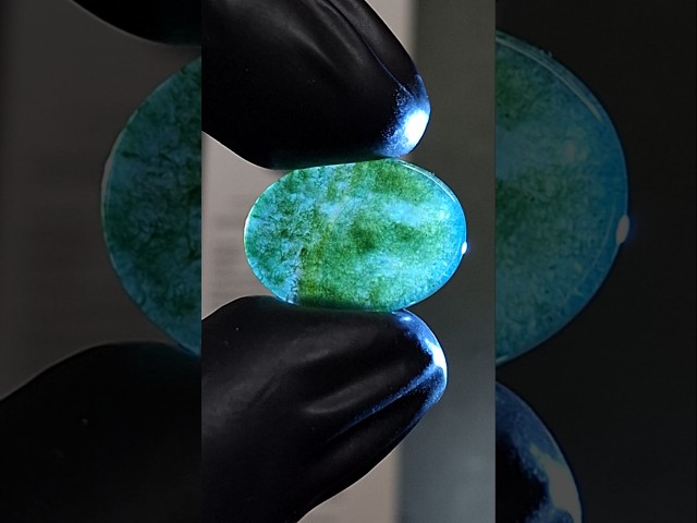 حجر عقيق طحلبي طبيعي مفحوص و موثق بشهادة مختبر