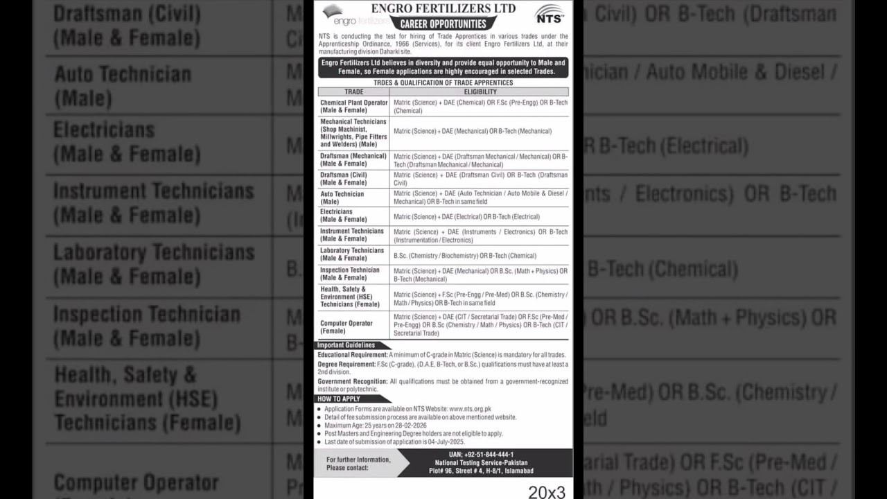 engro fertilizer apprenticeship program / apprenticeship program