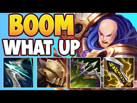 BOOM WHAT UP GAREN IS 100% TOO BALD TO HANDLE! UNLIMITED DAMAGE GAREN TOP! - League of Legends