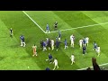 Leeds United fighting with Chelsea FC players after late penalty