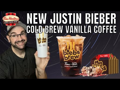 NEW TIM HORTON'S BIEBS BREW - VANILLA COLD BREW COFFEE E142