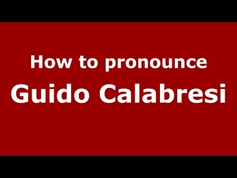 How to pronounce Guido Calabresi (American English/US)  - PronounceNames.com