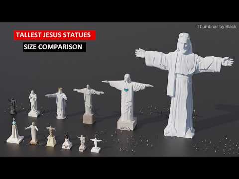 Tallest Jesus Christ Statues Size Comparison 3D