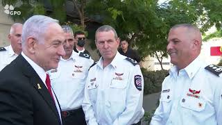 ראש הממשלה נתניהו בקריית כבאות והצלה: ״אנחנו המטרנו אש שם, וכיביתם את האש כאן. יש לנו מערך לתפארת״ (עדכוני משרד ראש הממשלה) - התמונה מוצגת ישירות מתוך אתר האינטרנט יוטיוב. זכויות היוצרים בתמונה שייכות ליוצרה. קישור קרדיט למקור התוכן נמצא בתוך דף הסרטון