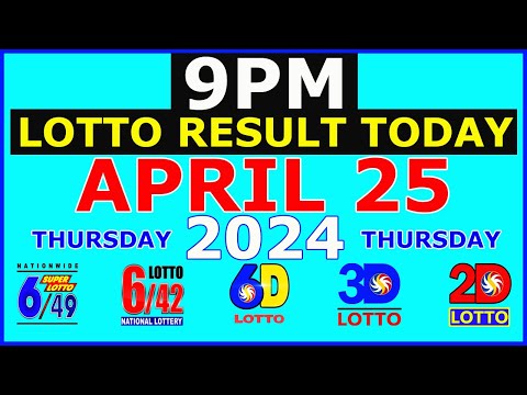 Lotto Result Today 9pm April 25 2024 (PCSO)