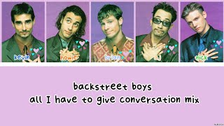 Backstreet Boys | All I Have To Give - Conversation Mix | Color Coded Lyrics