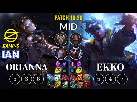 OZ Ian Orianna vs Ekko Mid - KR Patch 10.20