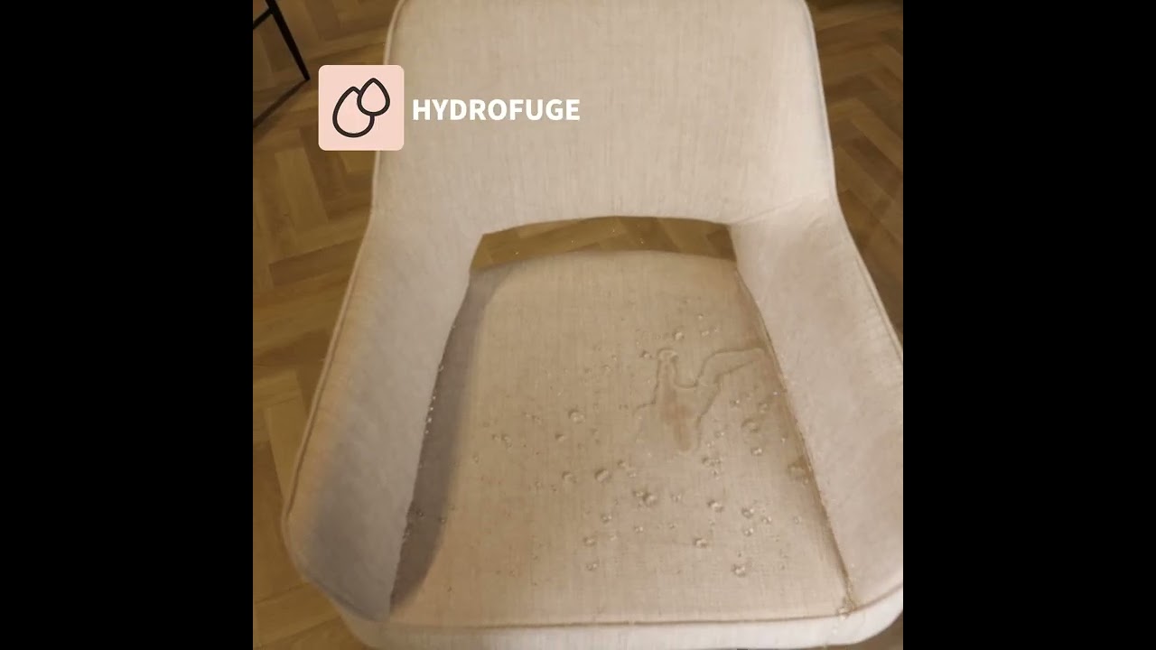 Tabouret de bar scandinave Inga beige tissu recyclé 78 cm