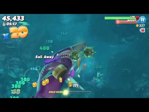 Hungry and mega gold rush| Hungry shark world