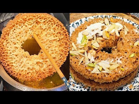 Atta ghevar | homemade step by step ghevar recipe| popular rajasthani ghevar recipe |tehelka ghevar