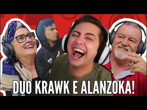 IDOSOS REAGEM A ALANZOKA - JOGANDO FORTNITE E RIMANDO COM O KRAWK!