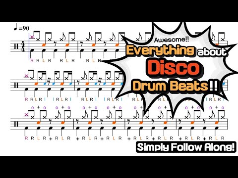 5 Disco Drum Beats (Drum Sheet Play-Along)