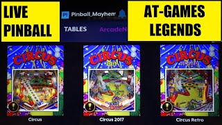 Live virtual pinball - Zaccaria -3 Circus tables- At Games Legends