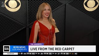 Kylie Minogue on the red carpet at the Grammy 2024 (CBS)