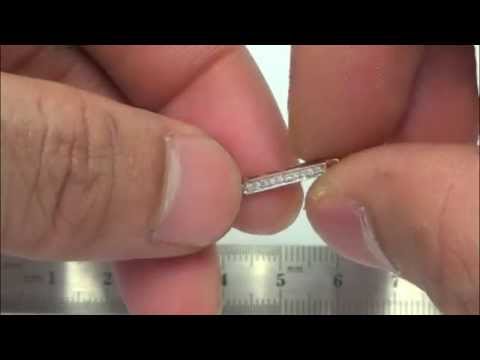 14K Gold 15X2mm Pave Diamond Bar Double Sided Connector(20 Diamonds, 0.06Cts)-PAF50241