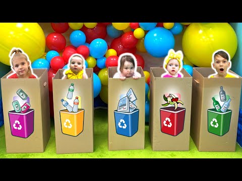 Five Kids Clean Up Trash Song Nursery Rhymes & Children's Songs
