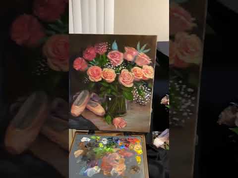 Flowers Painting Demo #artclass #stilllife #roses #allaprima #oilpainting #arttutorial #flowers
