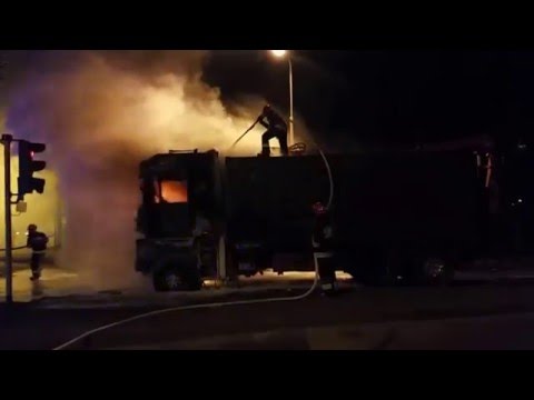 Pożar ciężarówki na Klonowej