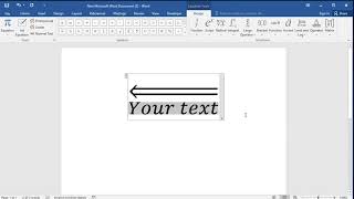 How to insert double leftwards arrow above text or character in word