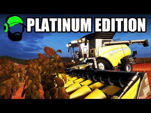 Farming Simulator 17 - Platinum Map - Harvesting Sunflowers #FS17